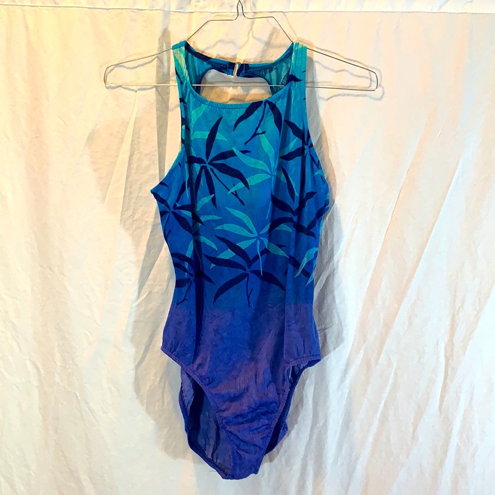 One Piece Blue Swimsuit